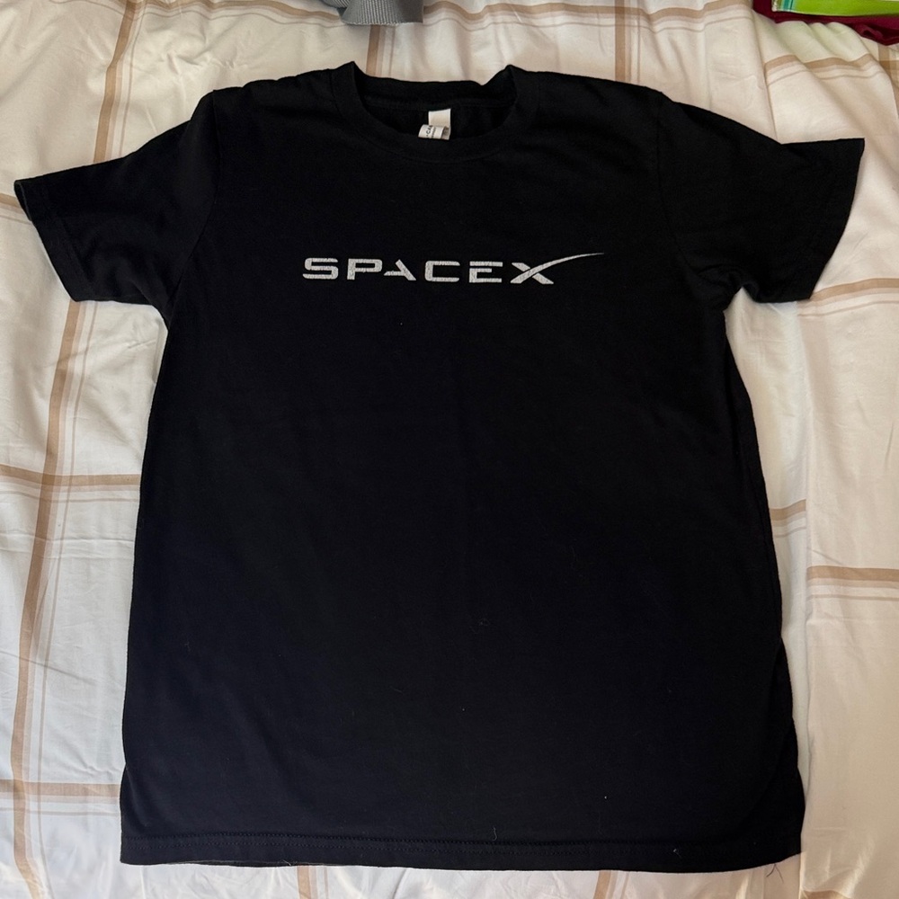 Space X Black T-Shirt - Kids Large 14-16